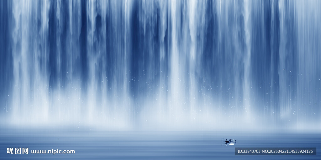 流水生財(cái)瀑布山水圖