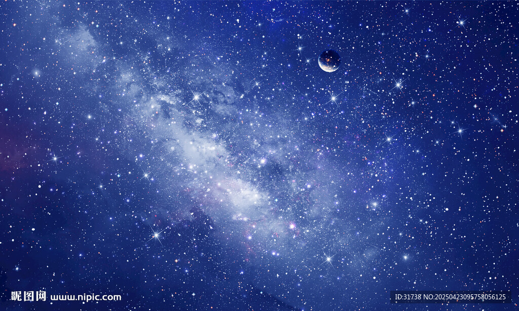 藍色星空星云背景圖