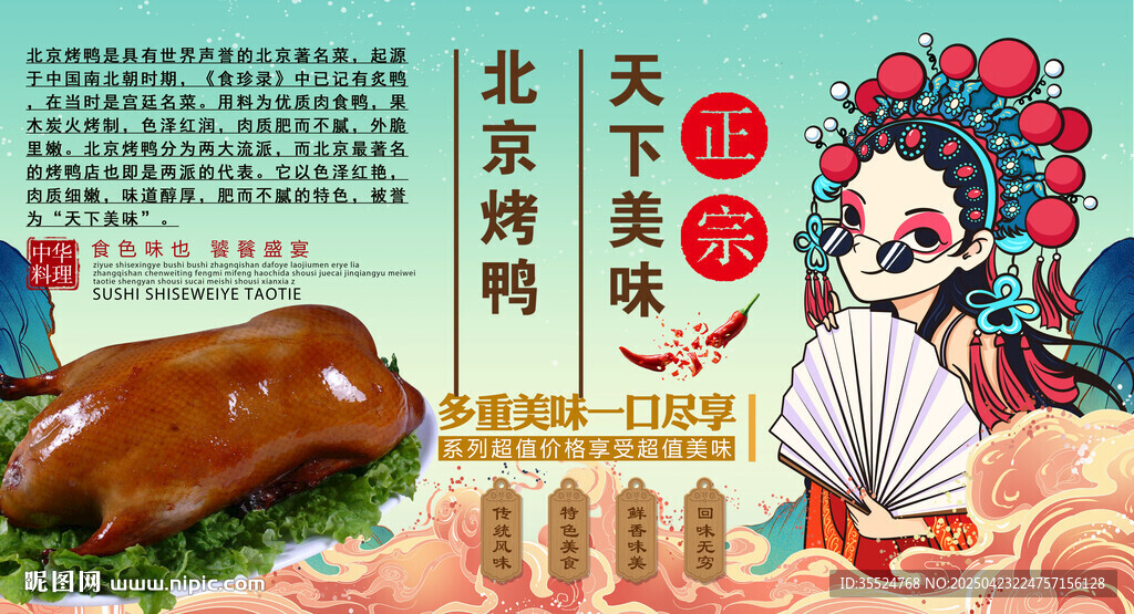 北京燒鴨背景墻