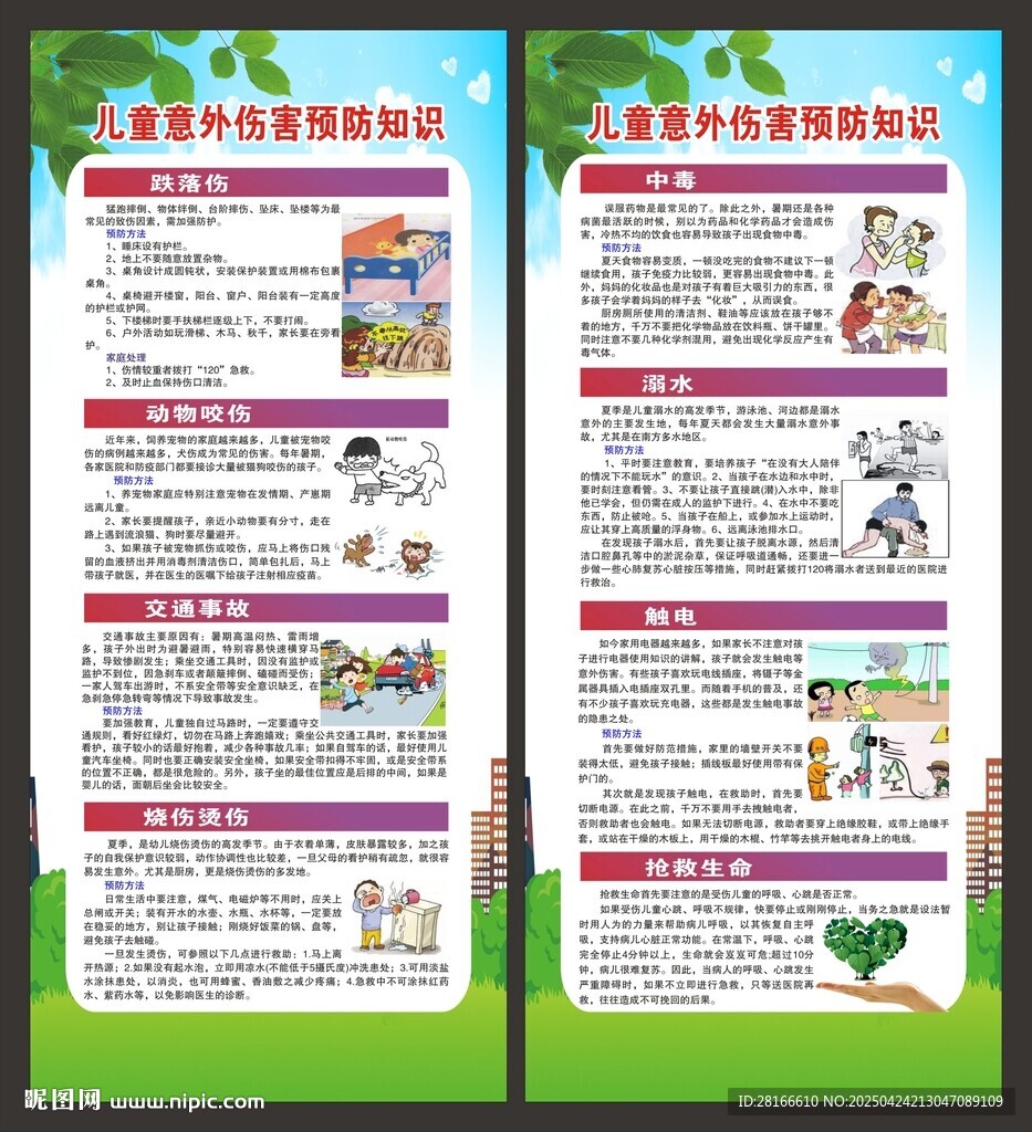 預(yù)防兒童意外傷害知識(shí)展架