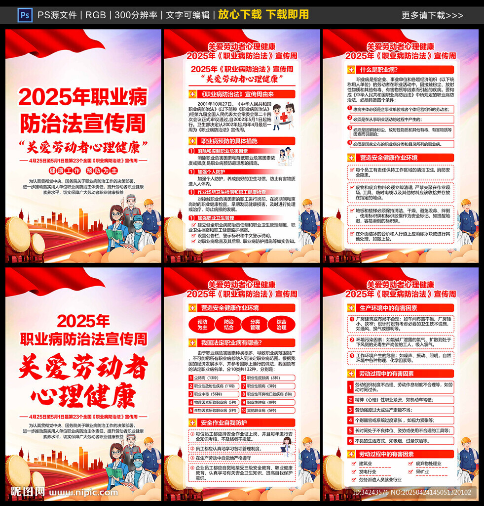 2025年職業(yè)病宣傳周展板