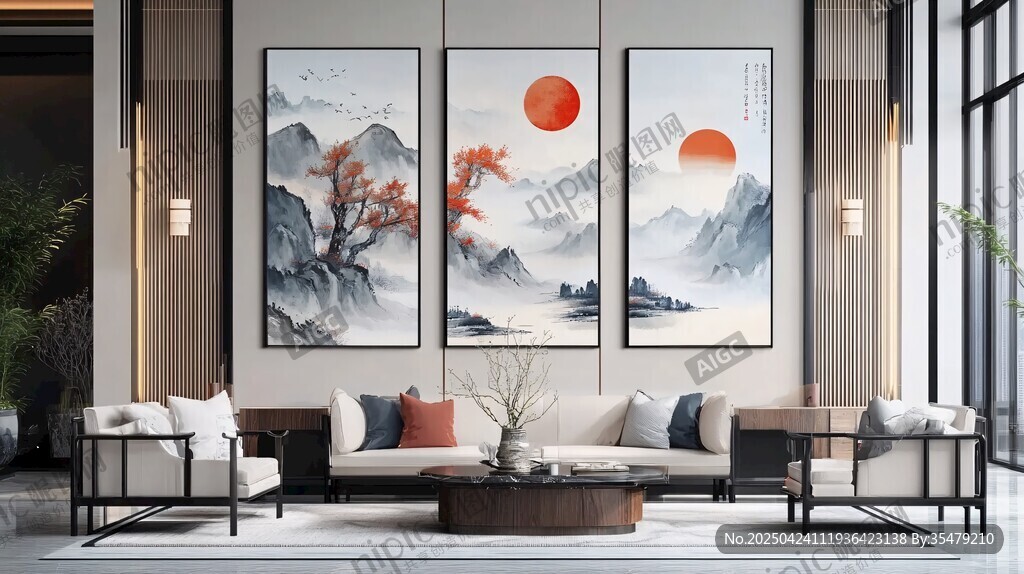 新中式客廳的山水掛畫美學(xué)