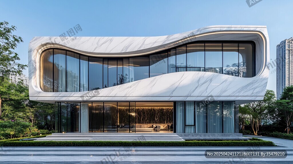 現(xiàn)代流線型創(chuàng)意建筑外觀