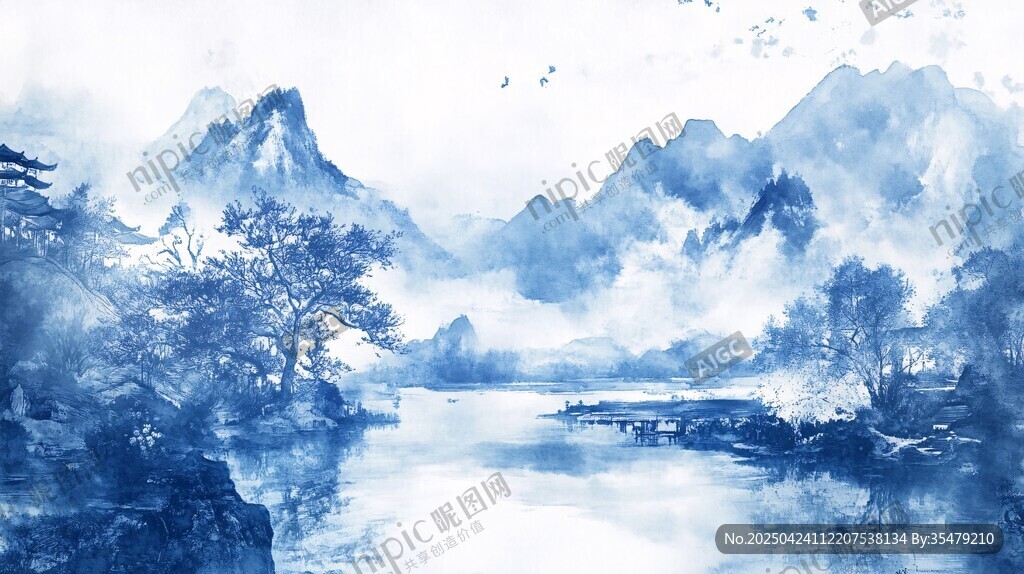水墨山水意境圖