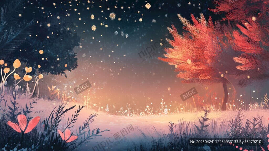 夢(mèng)幻夜林 閃爍微光之景