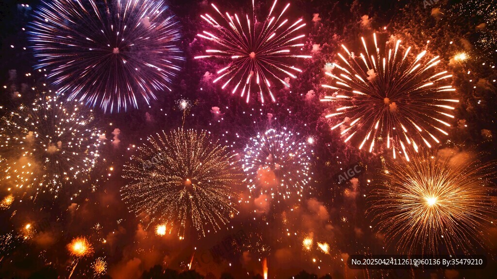 絢爛煙花點亮璀璨夜空