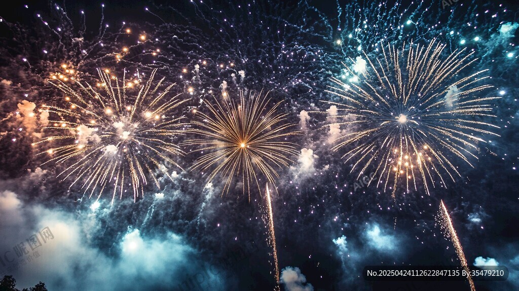 璀璨煙火點亮夜空