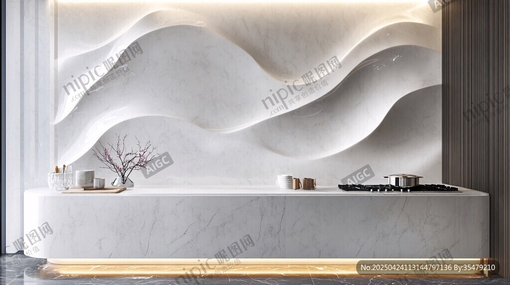 現(xiàn)代簡約風波浪紋理背景墻