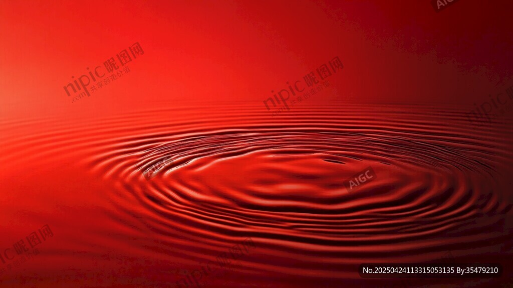 紅色水面漣漪背景圖
