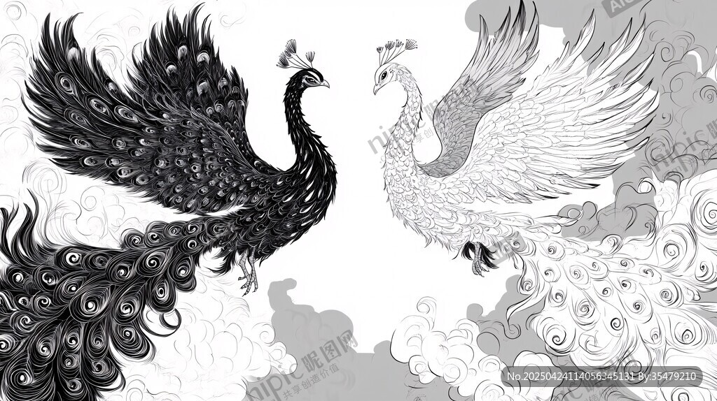 黑白雙鳳共舞于云間