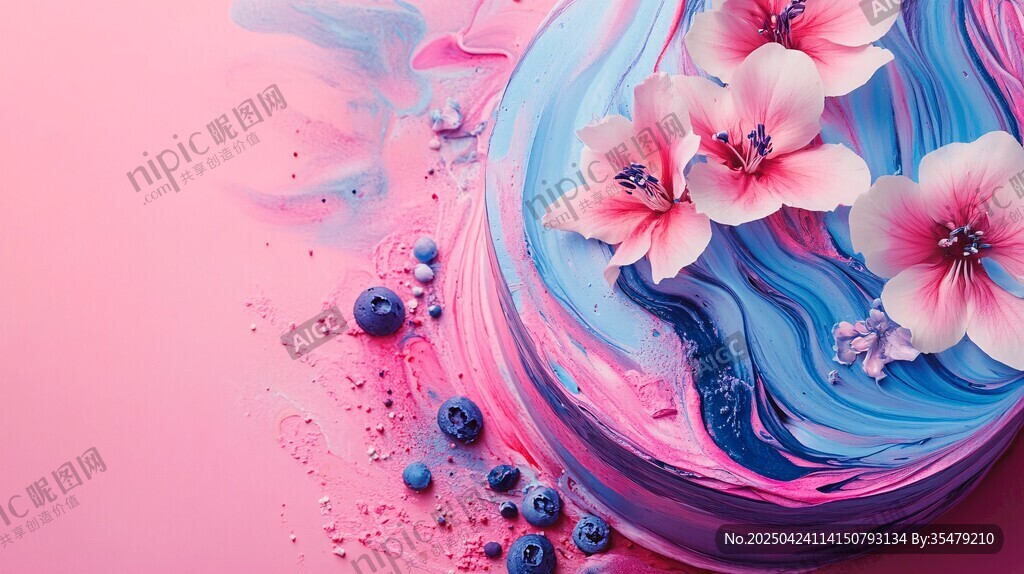 夢幻花卉蛋糕與漿果之美