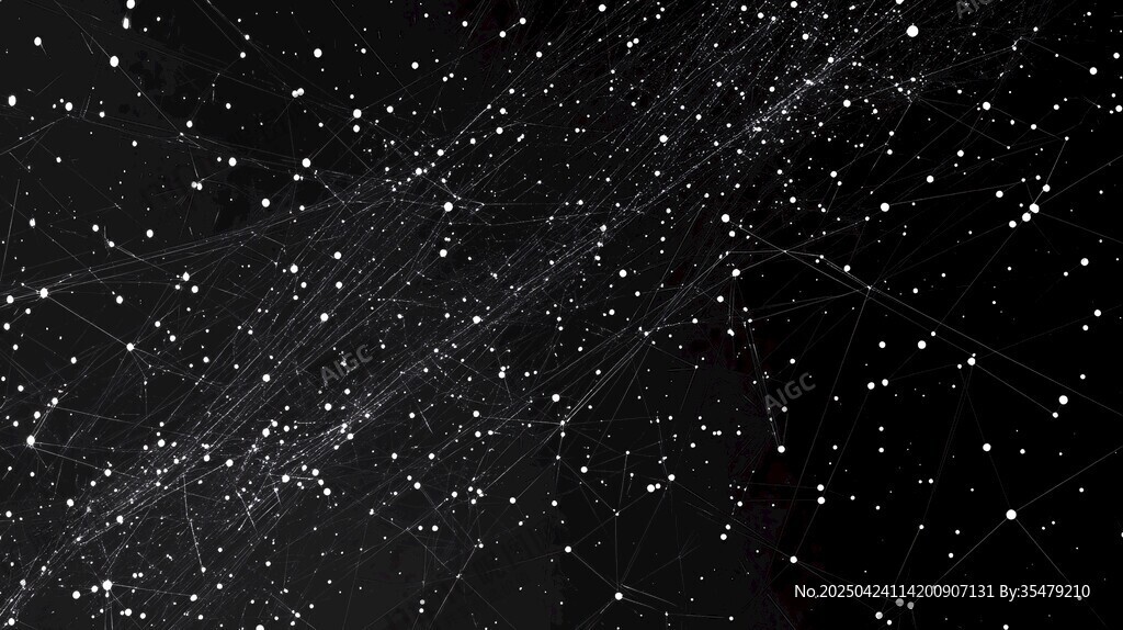 黑色背景下的閃爍星芒線條