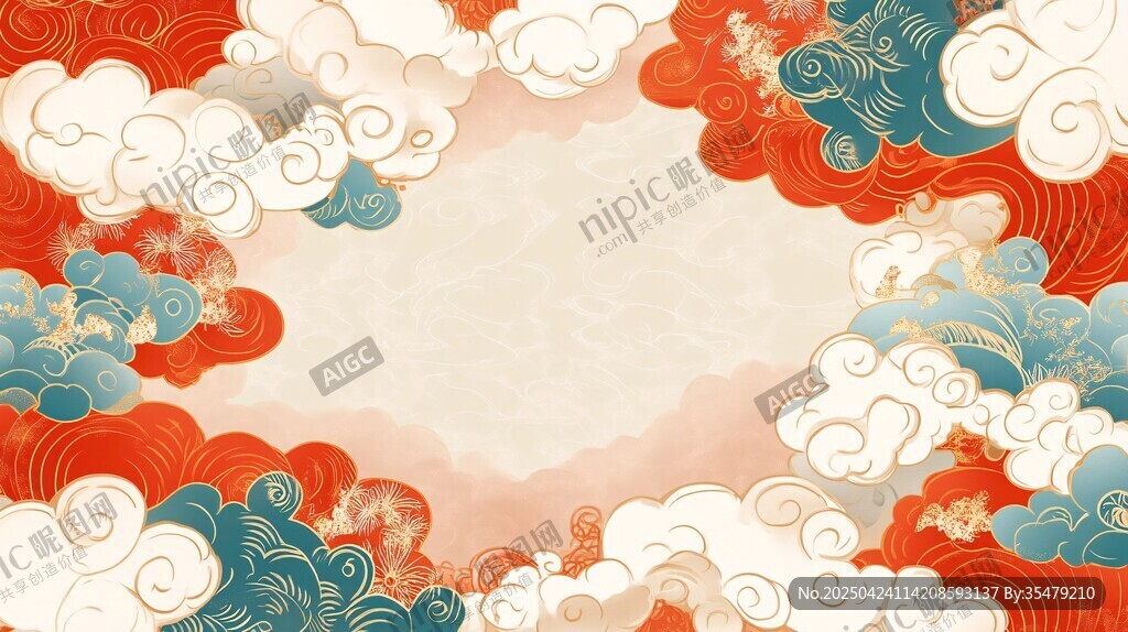 中式云紋背景圖