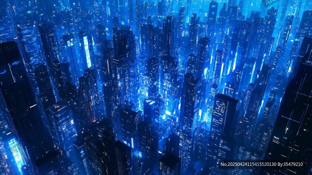 未來(lái)都市夜景 科技感十足