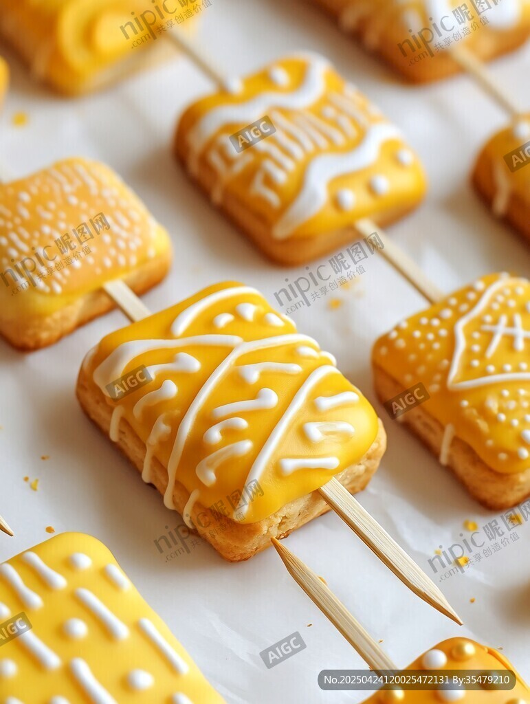 黃色創(chuàng)意餅干棒棒糖