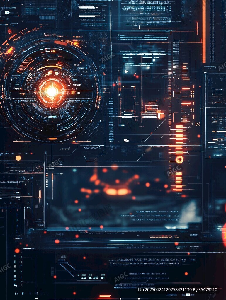 未來科技感的虛擬數據界面