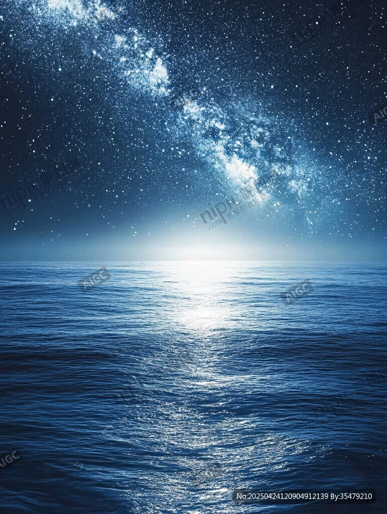 星空下的靜謐海面