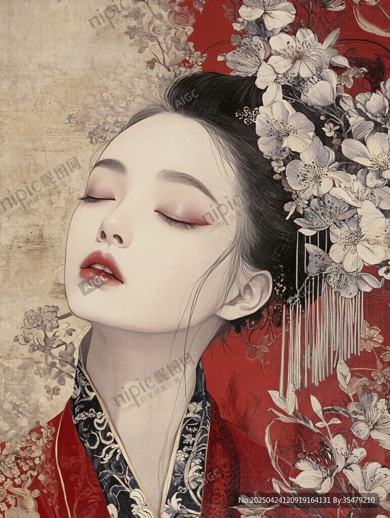 古典美人 閉目垂眸展風(fēng)華