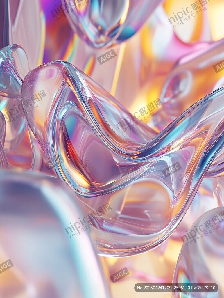 夢幻炫彩流體玻璃質感畫面