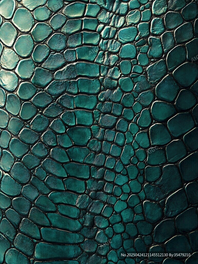 深綠鱷魚皮紋理特寫