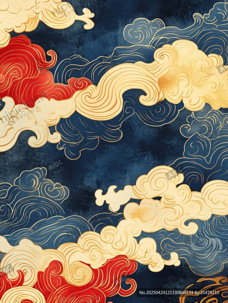 中式古典云紋圖案背景