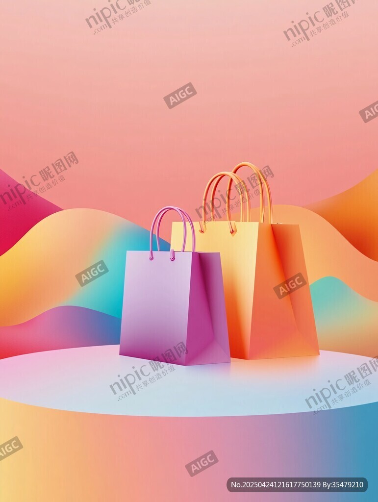 多彩購物袋的夢幻展示