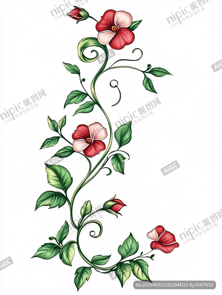 藤蔓花卉裝飾圖案
