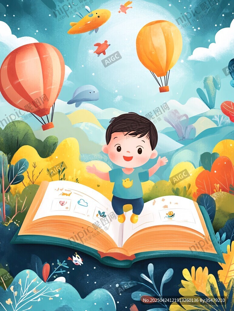 男孩踏書開啟奇幻之旅