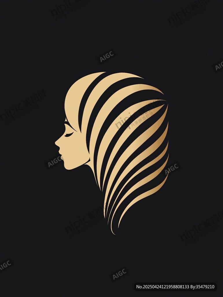 金色長發(fā)女性優(yōu)雅側影
