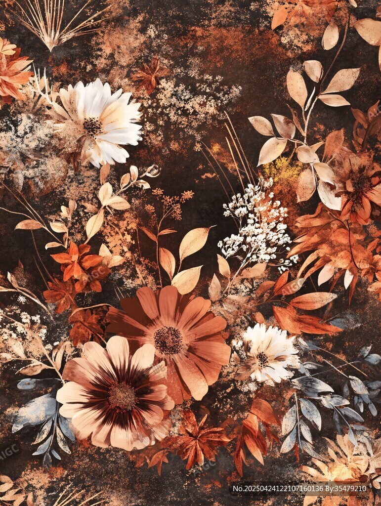 復(fù)古風花卉圖案背景