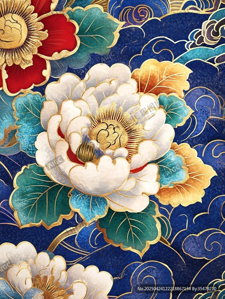 中式牡丹祥云傳統(tǒng)紋樣