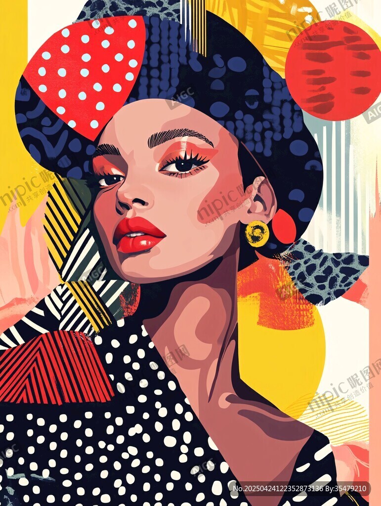時尚非洲風(fēng)女性插畫形象