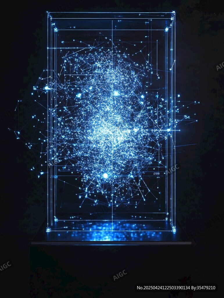 夢幻藍光粒子立體燈光秀