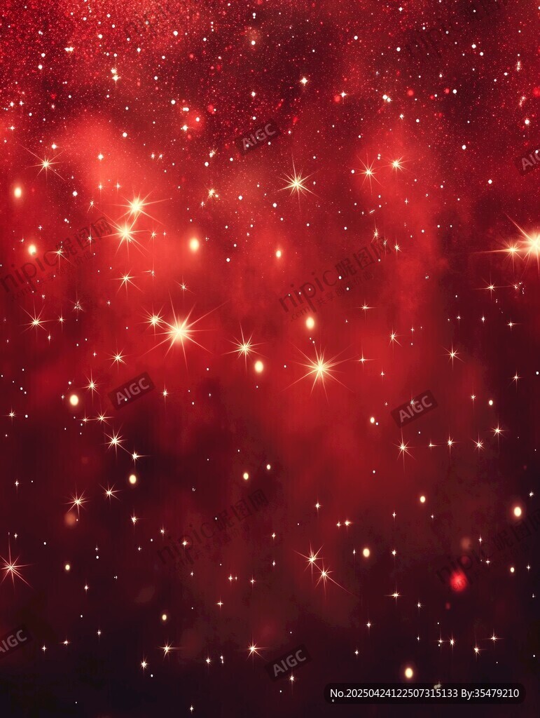 夢(mèng)幻紅色星空背景圖