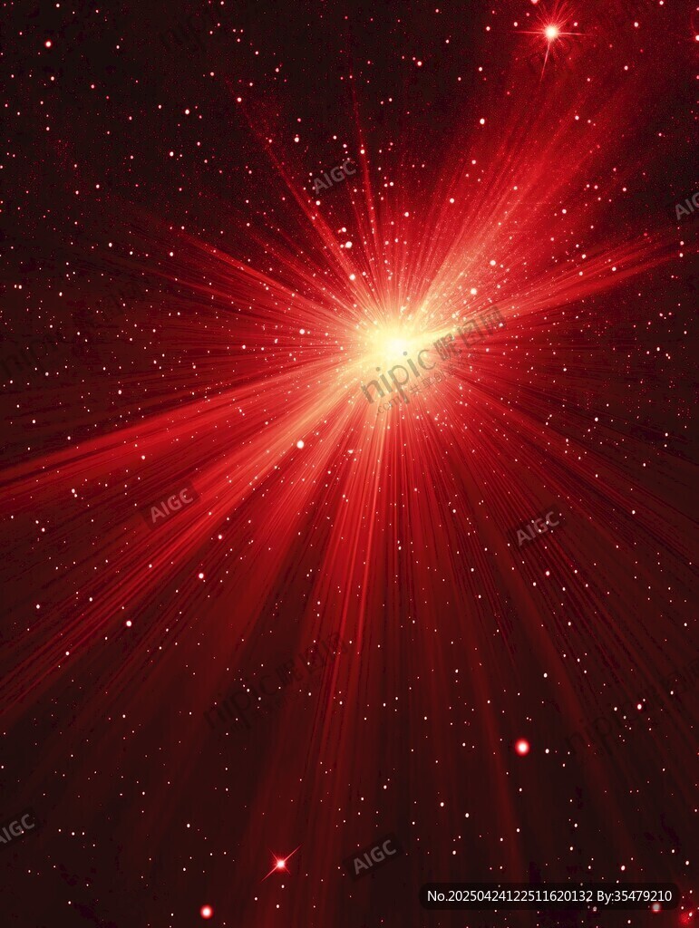 紅色閃耀星空光芒背景圖