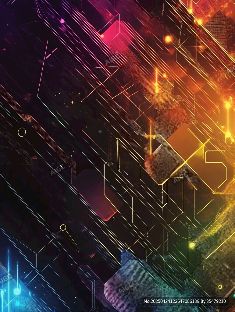 炫彩科技風(fēng)抽象背景圖案
