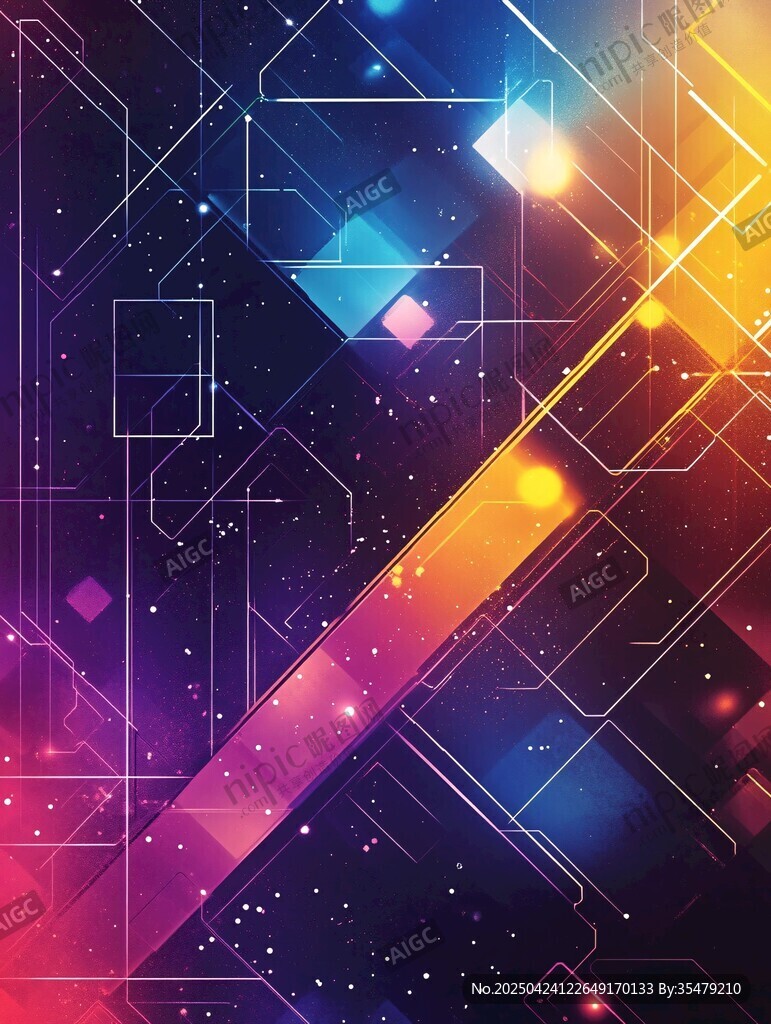 炫彩科技風(fēng)幾何圖案背景