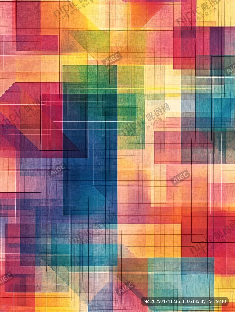 多彩幾何拼接抽象背景圖