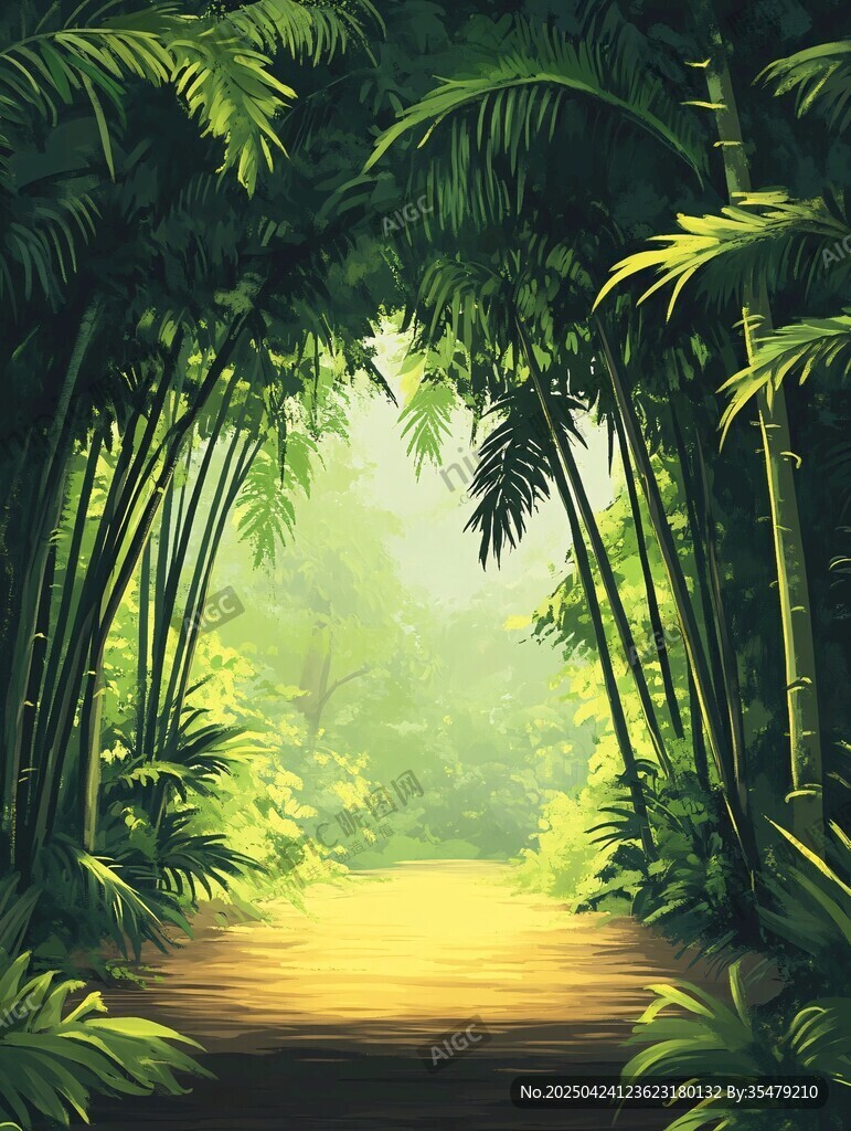 雨林小徑 綠意盎然的自然通道