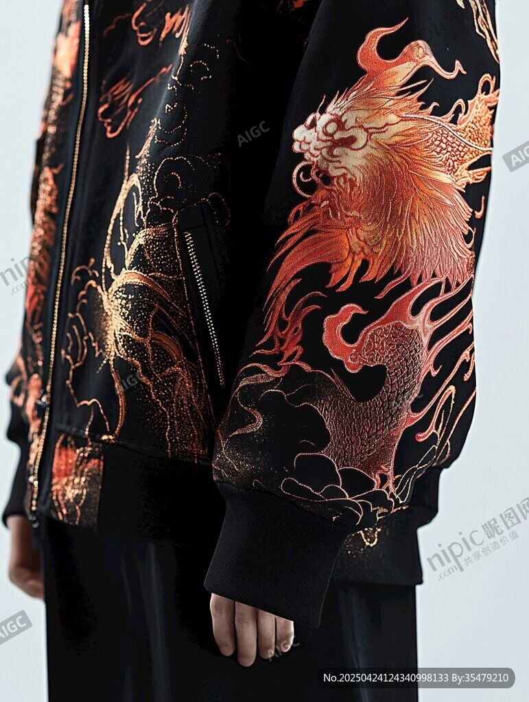 中式龍紋刺繡潮流夾克