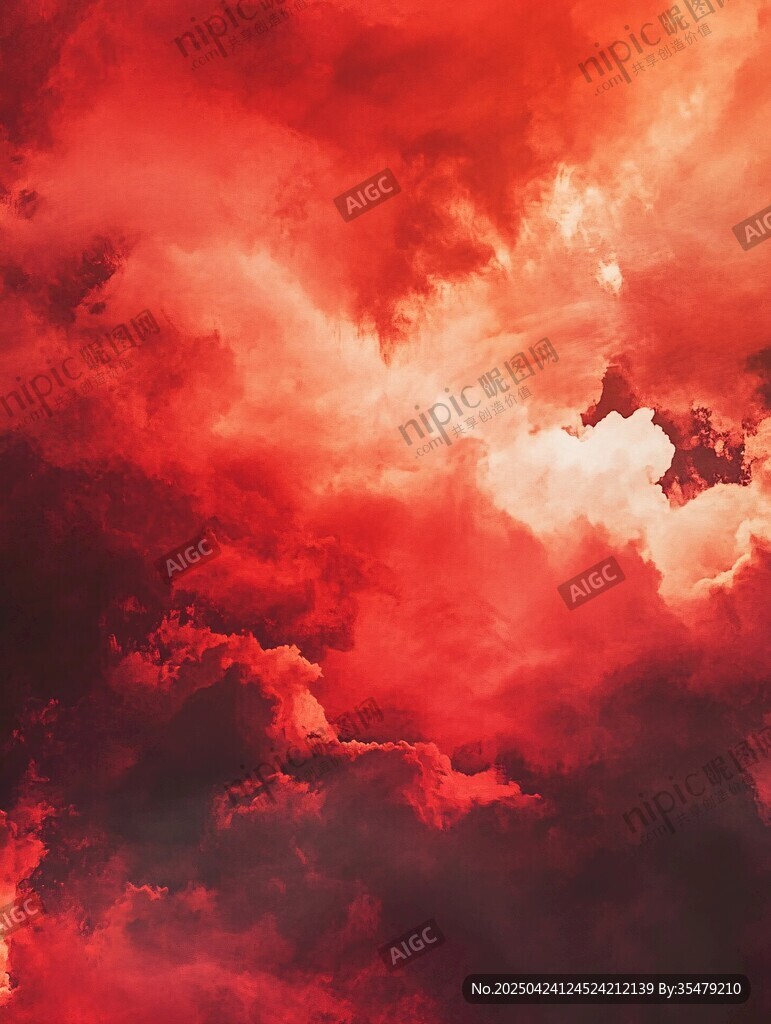 夢幻紅色云海景觀