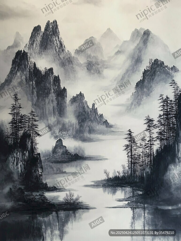 水墨山水意境圖