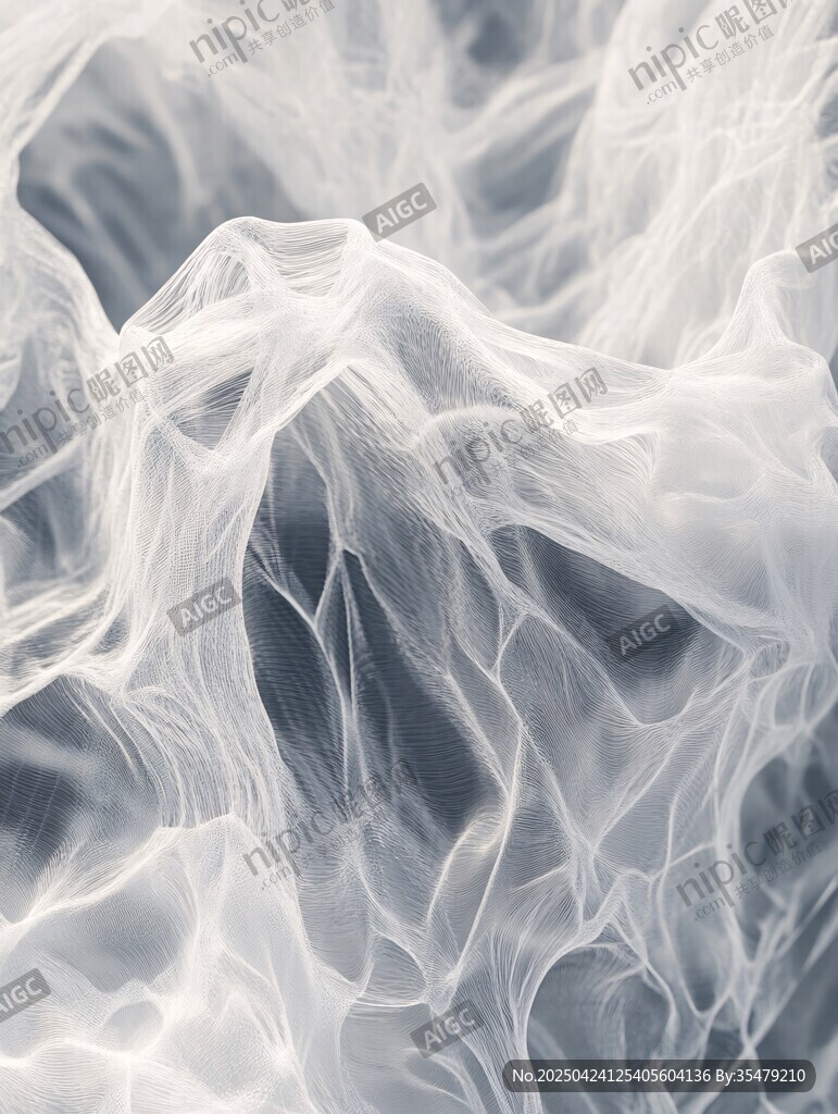 輕柔白色薄紗紋理特寫