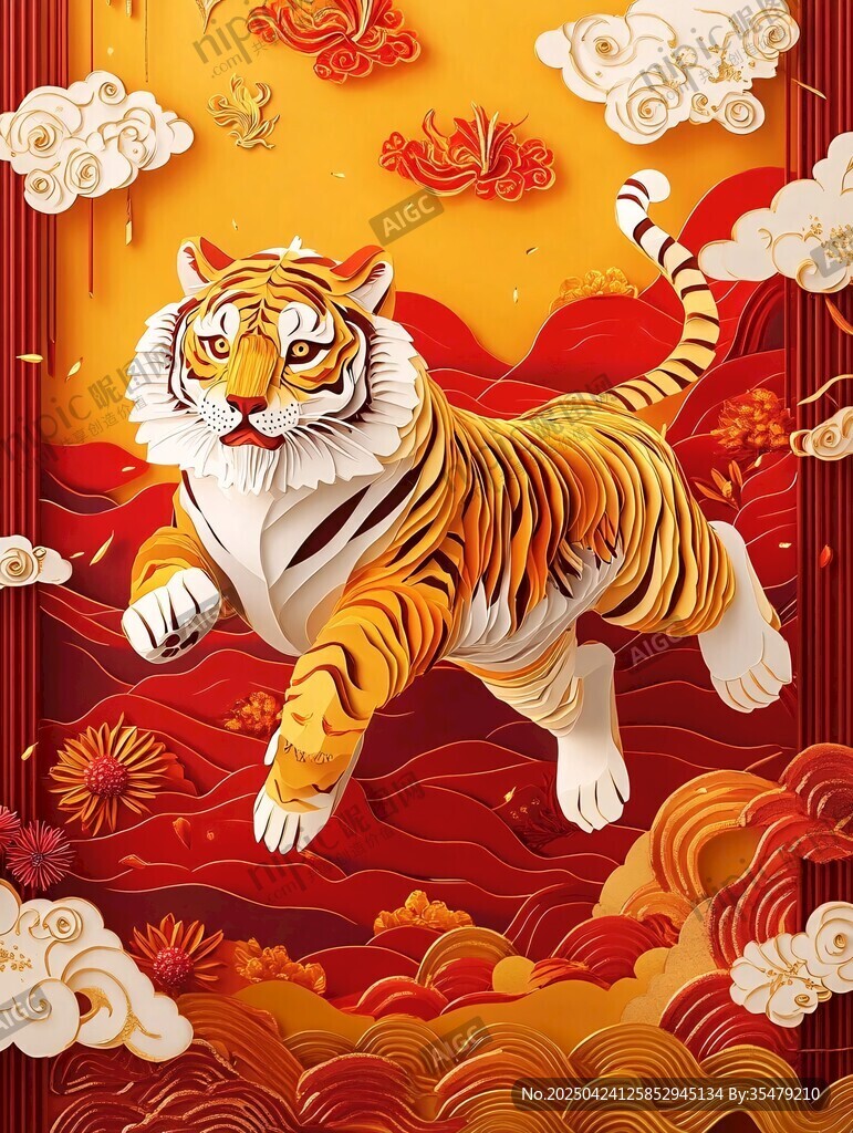 猛虎賀歲 國(guó)風(fēng)祥瑞圖景