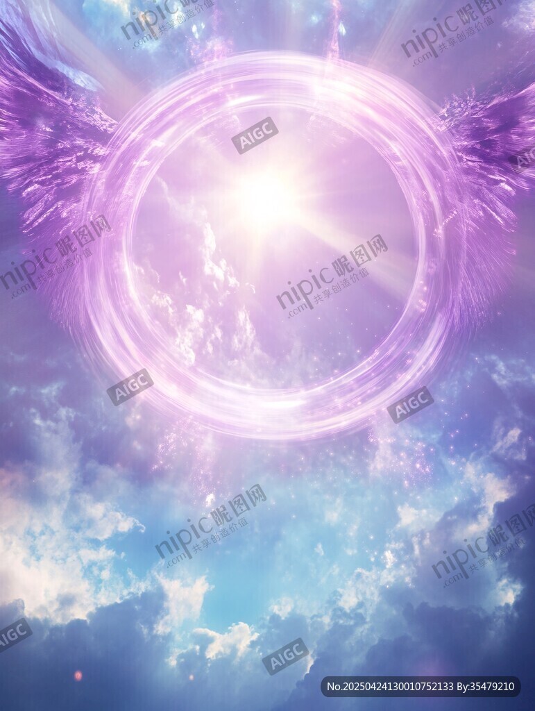 夢(mèng)幻紫翼光環(huán)云端景象