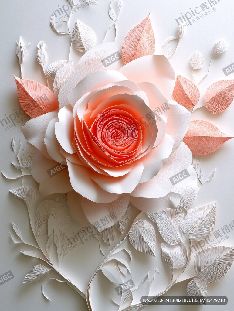 立體紙藝花朵裝飾作品