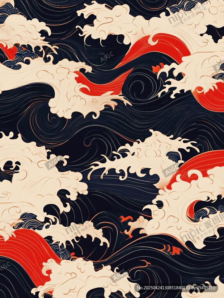 日式海浪紋樣圖案設(shè)計