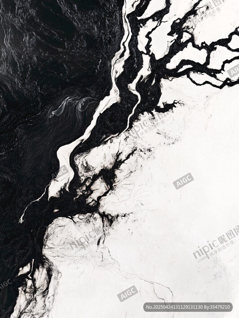 黑白水墨風(fēng)河流紋理畫面