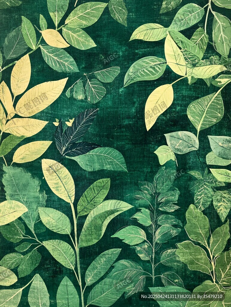 綠意盎然的植物葉片圖案
