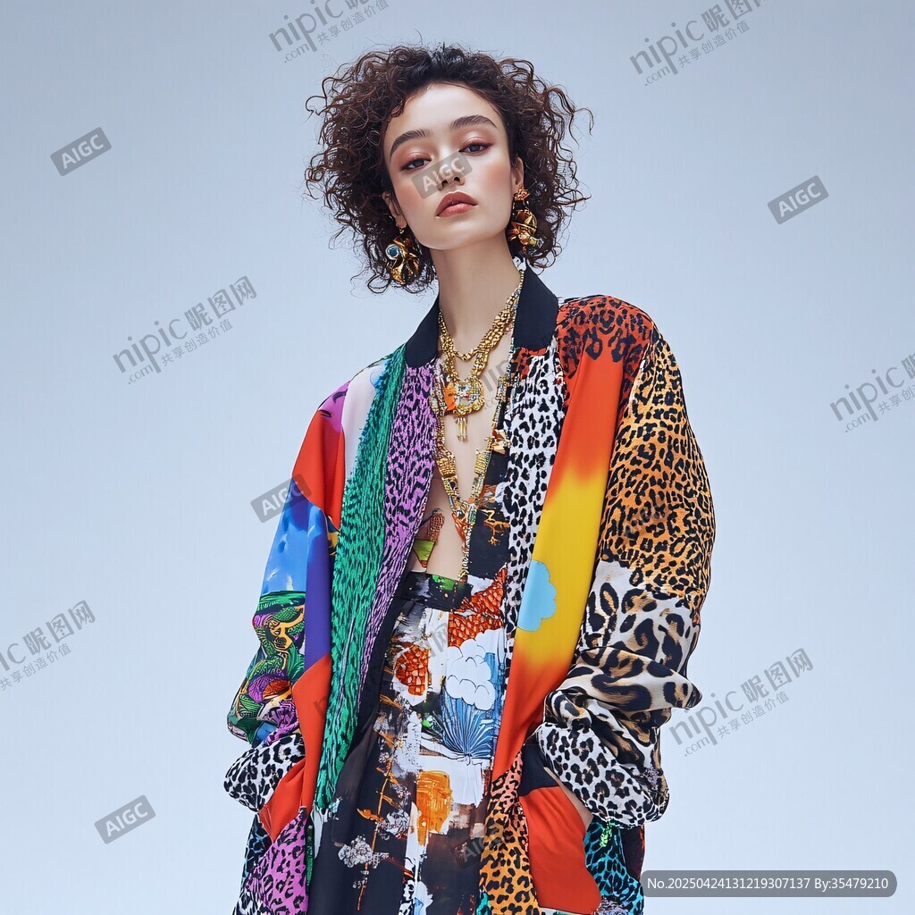 個(gè)性穿搭的時(shí)尚模特